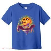 Funny Halloween Pumpkin Head Eating Candy Toddler T-Shirt thumb 0