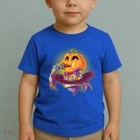 Funny Halloween Pumpkin Head Eating Candy Toddler T-Shirt thumb 2