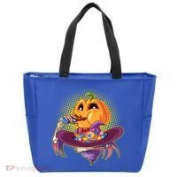 Funny Halloween Pumpkin Head Eating Candy Tote Bag thumb 0