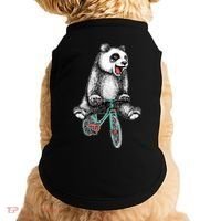 Funny Happy Panda On Bike Bicycle Doggie Tank thumb 0