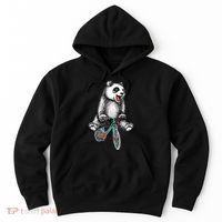 Funny Happy Panda On Bike Bicycle Hoodie thumb 0