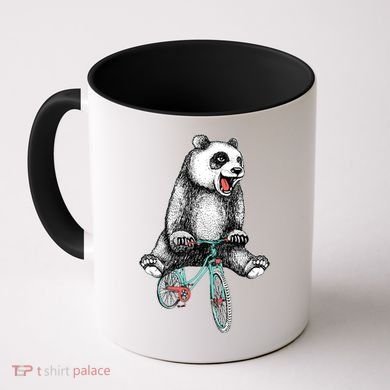 Funny Happy Panda On Bike Bicycle Coffee Mug