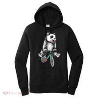Funny Happy Panda On Bike Bicycle Women's Hoodie thumb 0