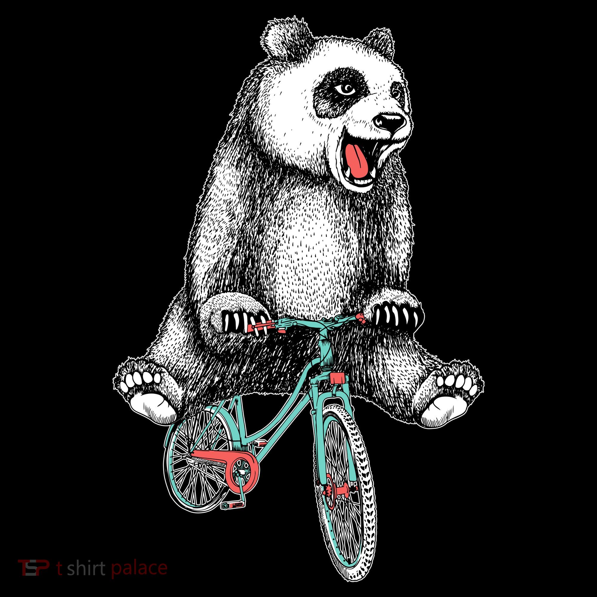 Funny Happy Panda On Bike Bicycle Women's Hoodie