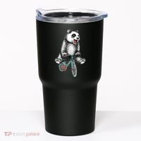 Funny Happy Panda On Bike Bicycle Tumbler thumb 0