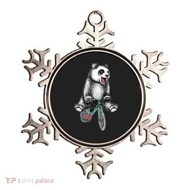Funny Happy Panda On Bike Bicycle Ornament