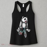 Funny Happy Panda On Bike Bicycle Women's Tank Top thumb 3