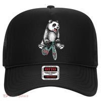 Funny Happy Panda On Bike Bicycle Hat thumb 0