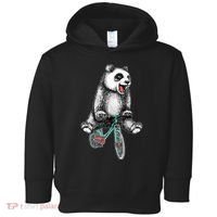 Funny Happy Panda On Bike Bicycle Toddler Hoodie thumb 0