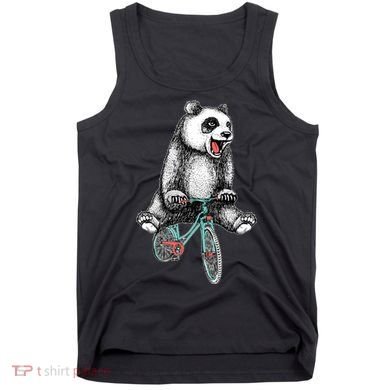 Funny Happy Panda On Bike Bicycle Tank Top