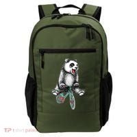 Funny Happy Panda On Bike Bicycle Backpack thumb 0