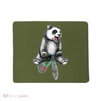 Funny Happy Panda On Bike Bicycle Mousepad thumb 0