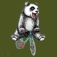 Funny Happy Panda On Bike Bicycle Mousepad thumb 1