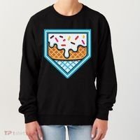 Funny Home Plate Drip Ice Cream Softball Baseball Women's Sweatshirt thumb 0