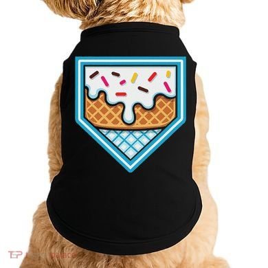 Funny Home Plate Drip Ice Cream Softball Baseball Doggie Tank