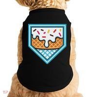 Funny Home Plate Drip Ice Cream Softball Baseball Doggie Tank thumb 0