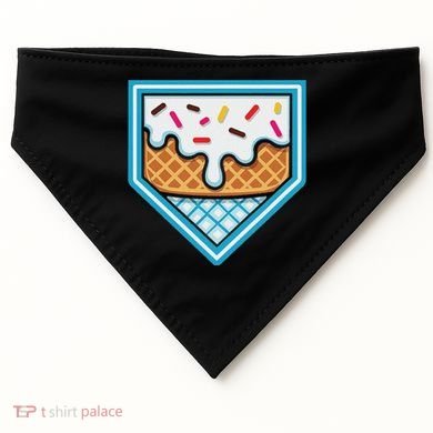 Funny Home Plate Drip Ice Cream Softball Baseball USA-Made Doggie Bandana