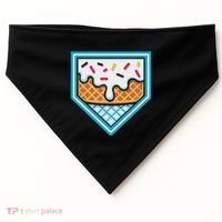 Funny Home Plate Drip Ice Cream Softball Baseball USA-Made Doggie Bandana thumb 0