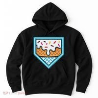 Funny Home Plate Drip Ice Cream Softball Baseball Hoodie thumb 0