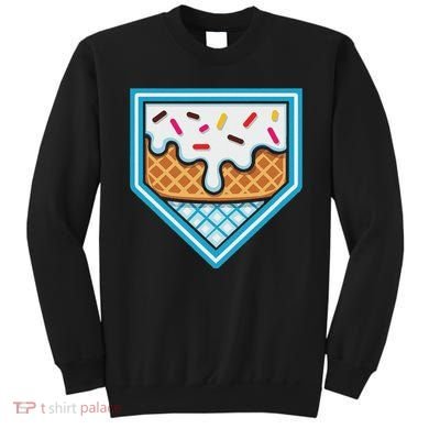 Funny Home Plate Drip Ice Cream Softball Baseball Sweatshirt