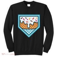 Funny Home Plate Drip Ice Cream Softball Baseball Sweatshirt thumb 0