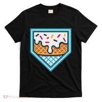 Funny Home Plate Drip Ice Cream Softball Baseball T-Shirt thumb 0