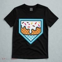 Funny Home Plate Drip Ice Cream Softball Baseball T-Shirt thumb 5