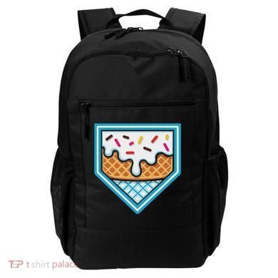 Funny Home Plate Drip Ice Cream Softball Baseball Backpack
