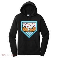 Funny Home Plate Drip Ice Cream Softball Baseball Women's Hoodie thumb 0