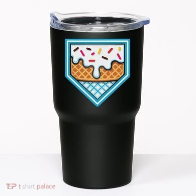 Funny Home Plate Drip Ice Cream Softball Baseball Tumbler