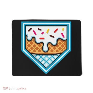 Funny Home Plate Drip Ice Cream Softball Baseball Mousepad