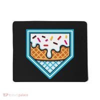 Funny Home Plate Drip Ice Cream Softball Baseball Mousepad thumb 0