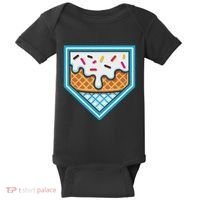 Funny Home Plate Drip Ice Cream Softball Baseball Baby Bodysuit thumb 0
