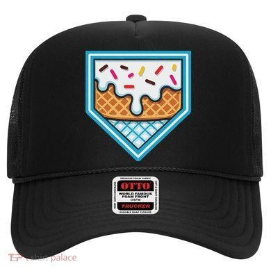 Funny Home Plate Drip Ice Cream Softball Baseball Hat