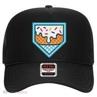 Funny Home Plate Drip Ice Cream Softball Baseball Hat thumb 0