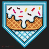 Funny Home Plate Drip Ice Cream Softball Baseball Hat thumb 2