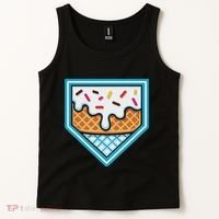 Funny Home Plate Drip Ice Cream Softball Baseball Tank Top thumb 2