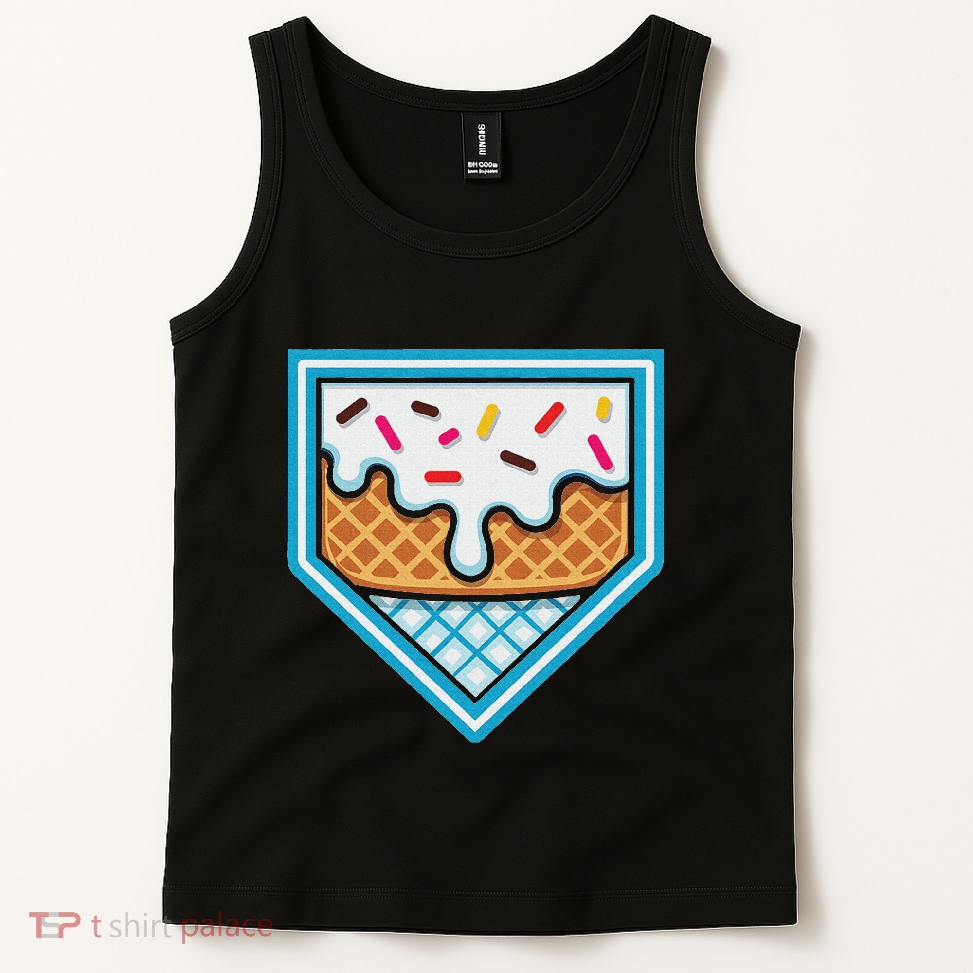 Funny Home Plate Drip Ice Cream Softball Baseball Tank Top