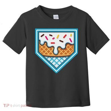 Funny Home Plate Drip Ice Cream Softball Baseball Toddler T-Shirt