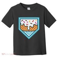 Funny Home Plate Drip Ice Cream Softball Baseball Toddler T-Shirt thumb 0
