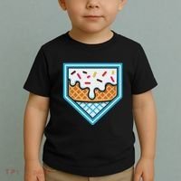 Funny Home Plate Drip Ice Cream Softball Baseball Toddler T-Shirt thumb 2