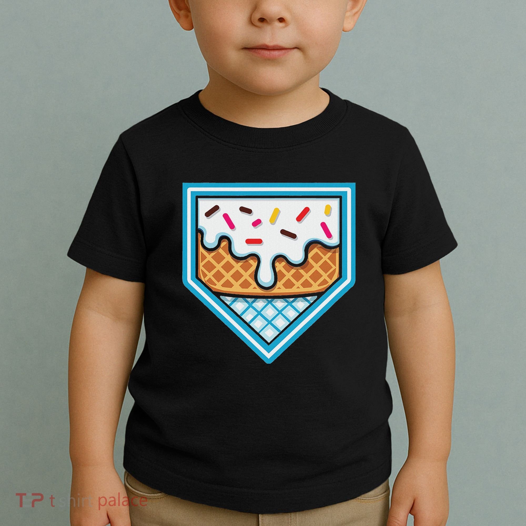 Funny Home Plate Drip Ice Cream Softball Baseball Toddler T-Shirt