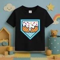 Funny Home Plate Drip Ice Cream Softball Baseball Toddler T-Shirt thumb 3