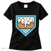 Funny Home Plate Drip Ice Cream Softball Baseball Women's T-Shirt thumb 0