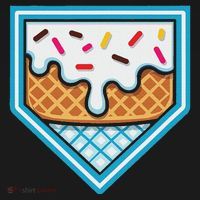 Funny Home Plate Drip Ice Cream Softball Baseball Kids Sweatshirt thumb 2