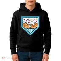 Funny Home Plate Drip Ice Cream Softball Baseball Kids Hoodie thumb 4