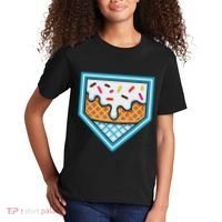 Funny Home Plate Drip Ice Cream Softball Baseball Kids T-Shirt thumb 2