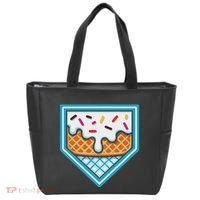 Funny Home Plate Drip Ice Cream Softball Baseball Tote Bag thumb 0