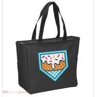 Funny Home Plate Drip Ice Cream Softball Baseball Tote Bag thumb 2