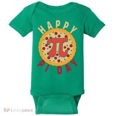 Funny Happy Pi Day Pizza Pie Baby Bodysuit
